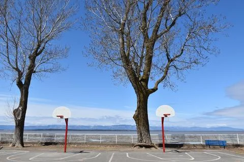 The schoolyard in spring Stock Photos