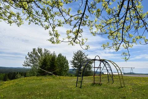 The schoolyard in spring Stock Photos