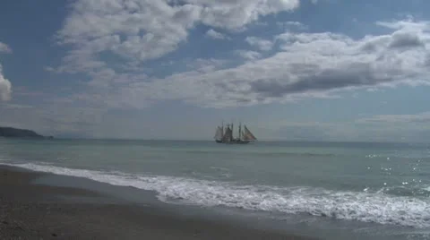 Schooner harbor 01 Stock Footage 10898315