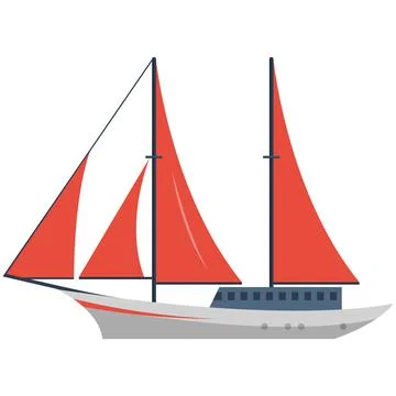 Schooner vector icon isolated on white background Stock Illustration