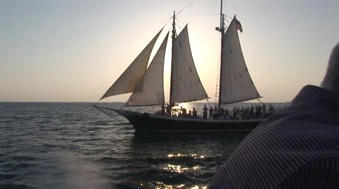 SchoonerAtSunset Stock Footage 5339258