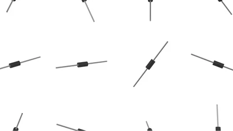 Schottky Diodes Falling Against a White Background. PCB Components 3D. 4K Stock Footage 329181012