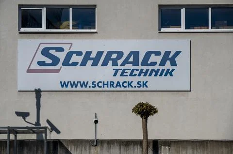 Schrack Technik logo on the office b.. Stock Photos