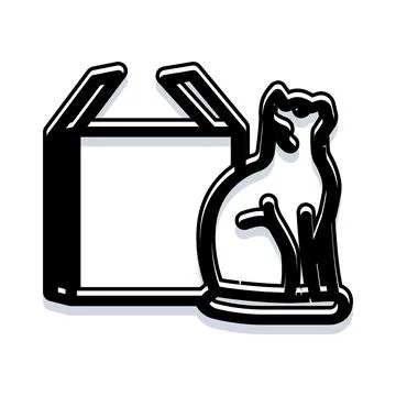 Schrodinger's cat quantum paradox thought experiment concept Illustrazione stock