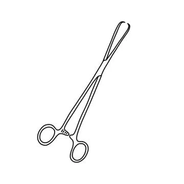 Schroeder tenaculum forceps doodle icon, vector illustration Stock Illustration