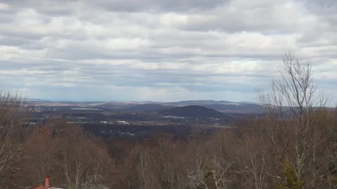 Schunemunk Mountain Range in November With Cloudy Sky Cornwall NY Upstate NY Video stock 293247604