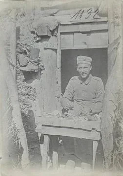 Schustery in the fighting trench at Skomarochy nd.Narajowka (R.i.R.242). .... Stock Photos