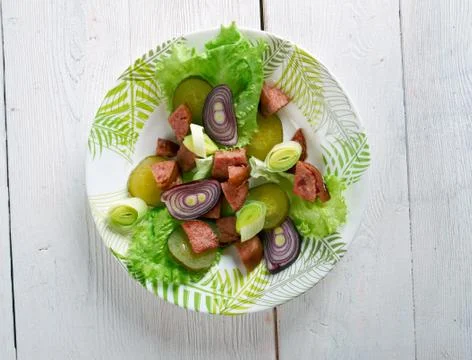 Schwabischer Wurstsalat Foto stock