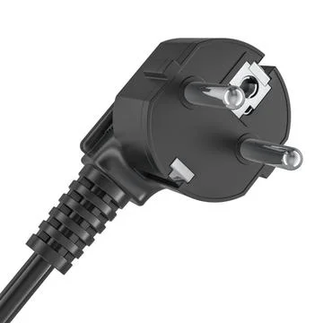 Schwarzer AC-Netzstecker, 3D-Rendering Black AC power plug, 3D rendering i... Stock Photos