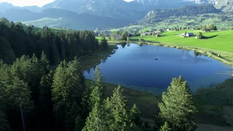 Schwendisee, Unterwasser,Toggenburg, St. Gallen, Switzerland Stock Footage