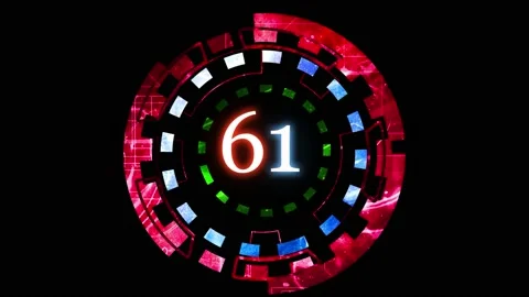 Sci Fi 10 Seconds Countdown With Neon Timer for birthday or new year countdown Stock Footage 208866779