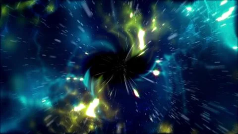 Sci-fi 3d illustration of an outer space black tunnel with spiral plazma look Stock Illustration