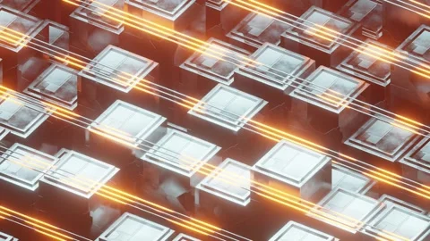 Sci-fi 3D moving metallic elements. Seamless loop animation. Stock Footage 260121682