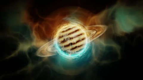 Sci-fi 3d render of an alien ember planet Stock Footage 347011779