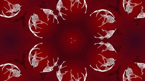 Sci-fi 3d render. Fantastic bg. Abstract white wireframe on red bg. Ai geometric 스톡 일러스트