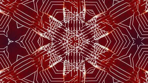 Sci-fi 3d render. Fantastic bg. Abstract white wireframe on red bg. Ai geometric Illustrazione stock