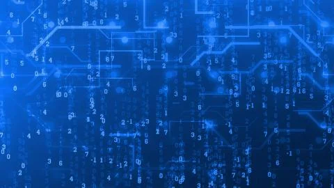 A sci-fi 3d rendering of a numeric holographic cyberspace. The Matrix style d Stock-Illustration