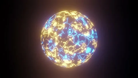 Sci-fi 3D sphere with liquid texture. Concept network connection. Video stock 194119034