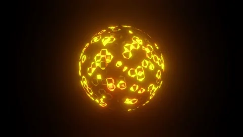 Sci-fi 3D sphere with square texture which is approaching. Video stock 194121947