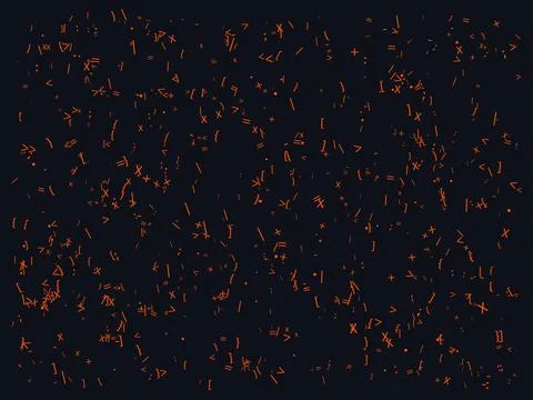 Sci-Fi Abstract Code Background with Orange Digital Symbols and Typography Stock Illustration