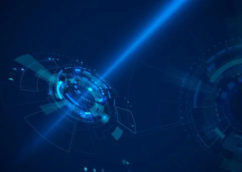 Sci fi abstract cyberspace background. Futuristic technology concept with HUD Stock Illustration