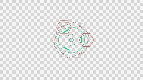 Sci-fi abstract geometric HUD element on alpha channel. Stock Footage 249464154