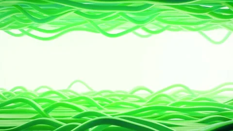 Sci-Fi Abstract Looping Animation With Green Wave Shapes Stock Footage 314170386