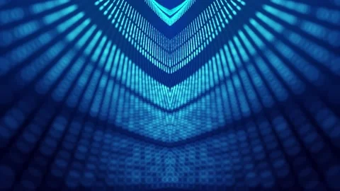 Sci-fi abstract theme with particle mirror waves. 4k looped abstract blue Stock Footage 133231570