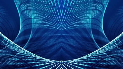 Sci-fi abstract theme with particle mirror waves. 4k looped abstract blue Stock Footage 140109306