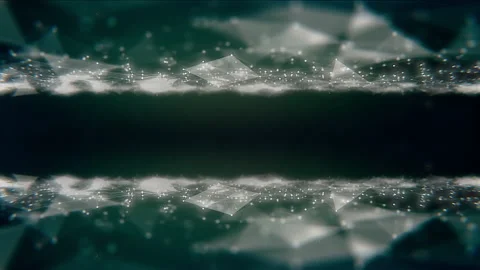 Sci-fi abstract theme with particle waves. Abstract blue background of glowing Stock Footage 143425876