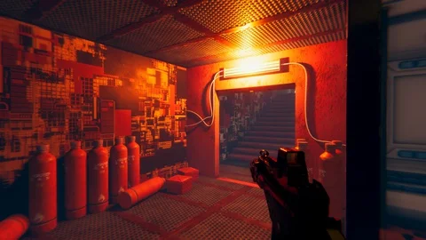 Sci fi alien 3D animation of first person shooter Stock Footage 127770749