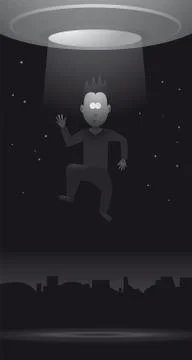 Sci-fi alien abduction Stock Illustration