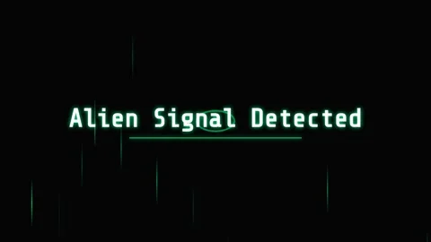 Sci-fi alien signal detected alert screen - futuristic cosmic mystery backg.. Stock Footage 336805593