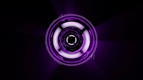 Sci-fi animated interface. different shapes are rotating on black background Stock Footage 69839667
