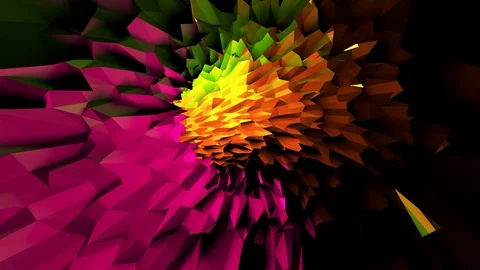 Sci-fi animation of a flight through tunnel. Low poly tube seamless loop motion. Stock Footage 90968140