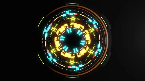 A sci-fi animation of a technological clock mechanism. Stock Footage 218096881