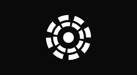 Sci-Fi Arc Reactor Interface Icon - Abstract Geometric Tech Circle Vector Vídeos de archivo 335399786