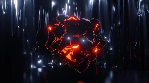 Sci fi backdrop with light effects 4K UHD 3d illustration Illustrazione stock