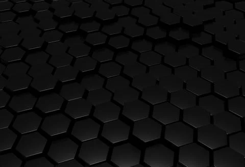 Sci-fi background of black hexagons Stock Illustration