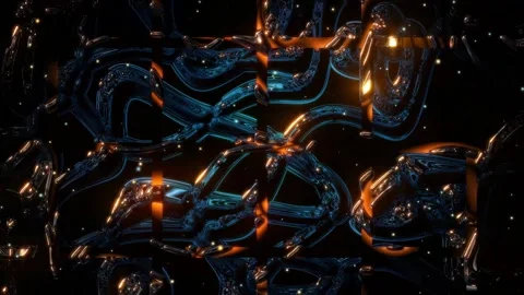 Sci-fi background with moving blue serpentines Stock Footage 276606442