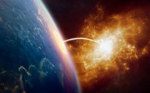 Sci-fi background - teleportation to another world Фото