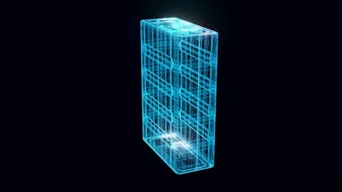 Sci-fi battery hologram Rotating Stock Footage 154843374