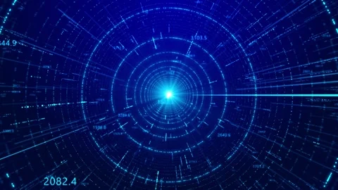 Sci-Fi big data structure. Abstract background of technology cloud computing Stock Footage 333792548