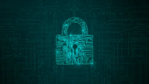 Sci-fi binary security lock. Stockbeeldmateriaal 131118890