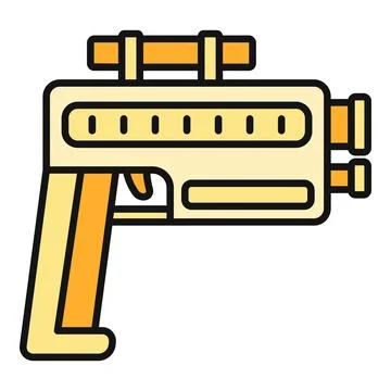 Sci fi blaster gun icon representing futuristic weapon Stock Illustration