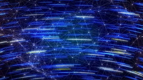 Sci-fi blue background with falling stars. Stock Illustration