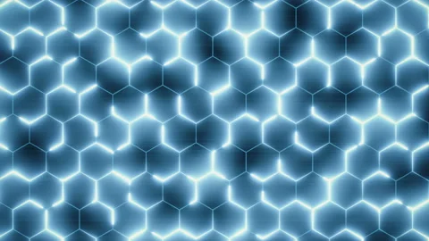 Sci-fi blue hexagonal grid High-tech surface Stock Footage 168495369