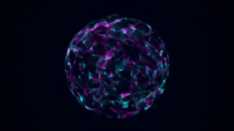 Sci-fi blue sphere with particles. Concept network connection. Frame sphere. Stock-Footage 200767778