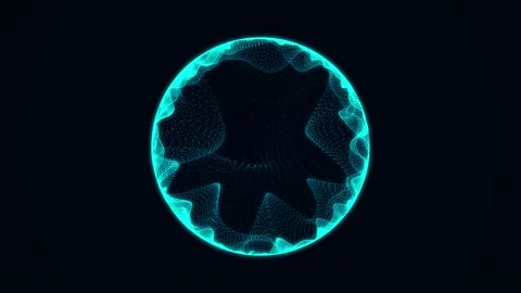 Sci-fi blue sphere with particles. Concept network connection. Frame sphere. Stock-Footage 207758033
