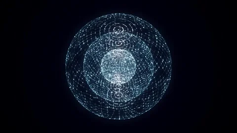Sci-fi blue sphere with particles. Concept network connection. Frame sphere. Video stock 297956727